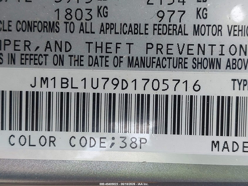 2013 Mazda Mazda3 I Sport VIN: JM1BL1U79D1705716 Lot: 45405023