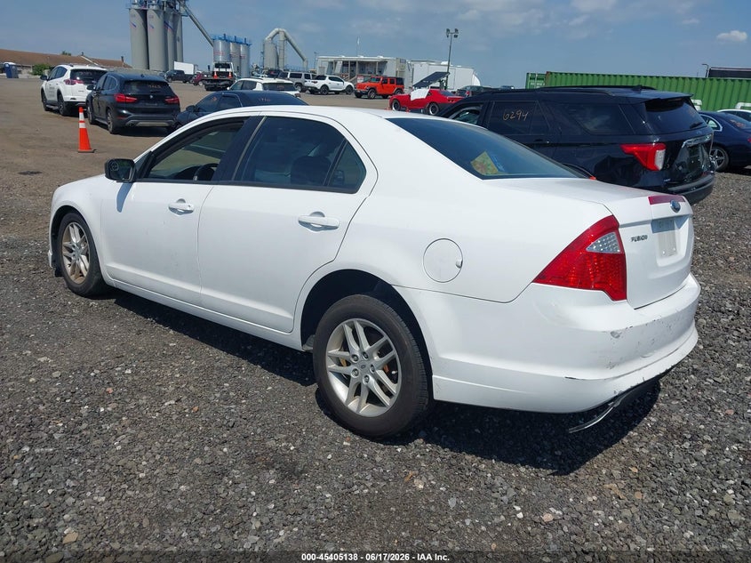Vin: 3fahp0ga3cr429110, lot: 45903161, ford fusion s 20123