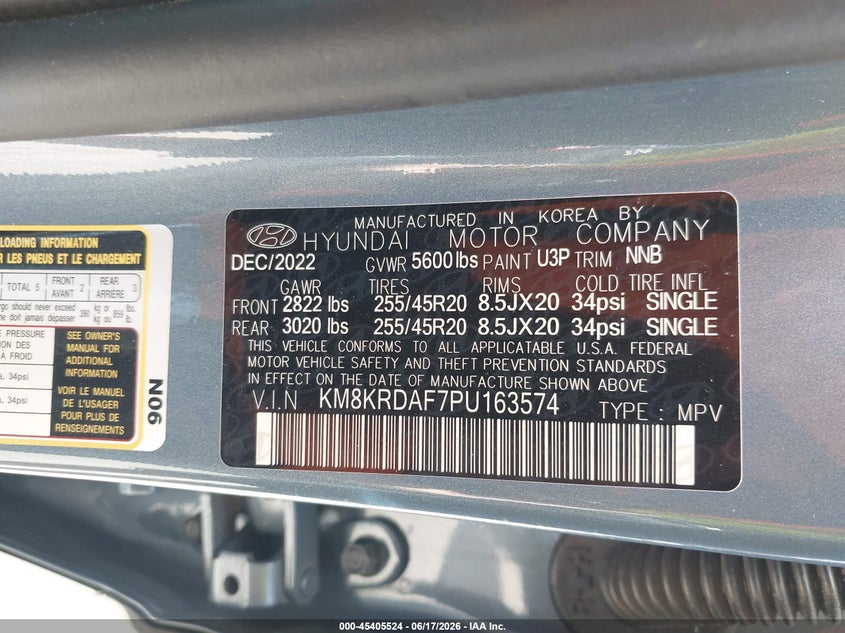 2023 Hyundai Ioniq 5 Limited VIN: KM8KRDAF7PU163574 Lot: 45405524