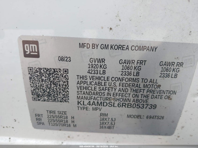 2024 Buick Encore Gx Sport Touring Fwd VIN: KL4AMDSL6RB053739 Lot: 45406196