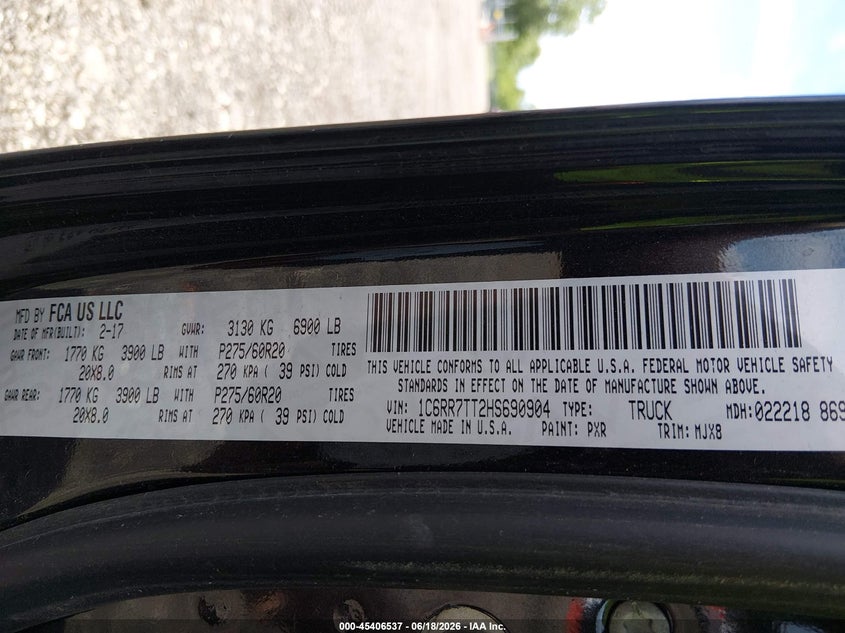 2017 RAM 1500 TRUCK 5.7L V-8 VVT, 395HP