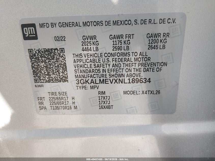 2022 GMC TERRAIN SPORT UTILITY VEHICLE 1.5L I-4 DI, DOHC, VVT, TURBO, 170HP