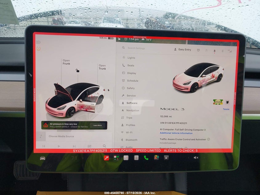 TESLA MODEL 3 2023 VIN 5YJ3E1EA7PF405211