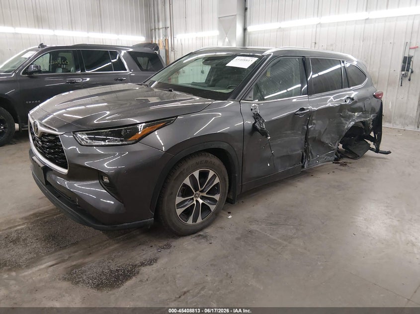 Vin: 5tdhzrbh8ms135455, lot: 45906835, toyota highlander xle 20212