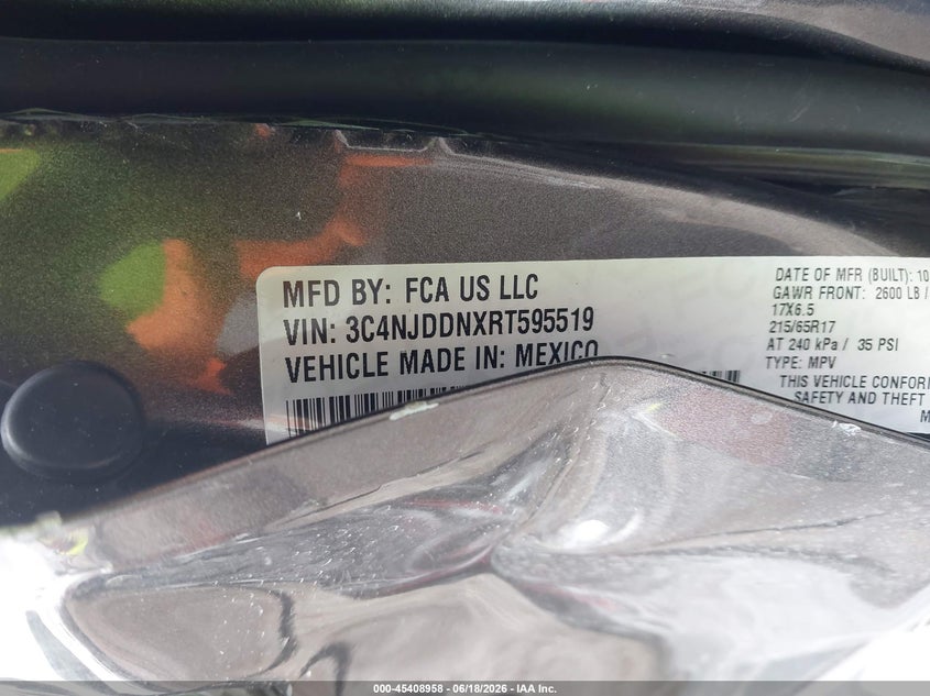 2024 Jeep Compass Trailhawk 4X4 VIN: 3C4NJDDNXRT595519 Lot: 45408958