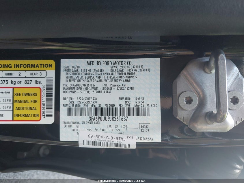 2018 FORD FUSION HYBRID S — Photo 9