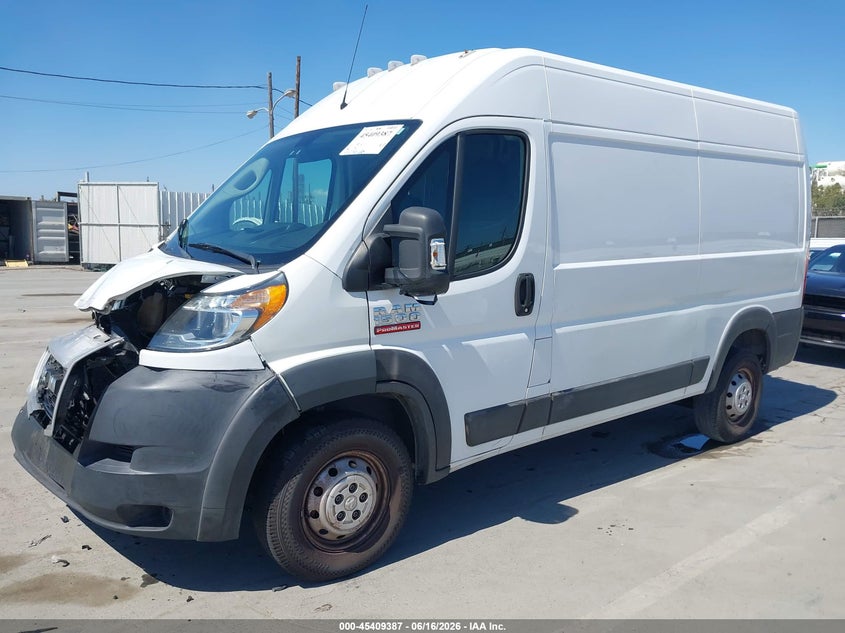 Vin: 3c6lrvbg0me515921, lot: 45907409, ram promaster 1500 high roof 136 wb 20212