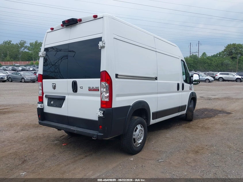 Vin: 3c6lrvbg7me516287, lot: 45907721, ram promaster 1500 high roof 136 wb 20214