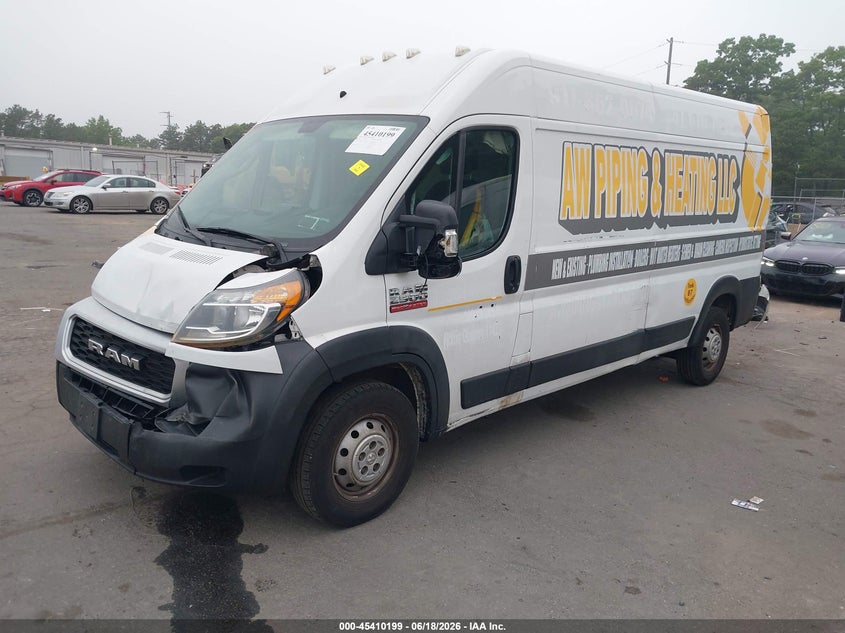 Vin: 3c6trvdg2le101535, lot: 45908221, ram promaster 2500 high roof 159 wb 20202