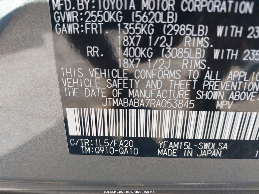 2024 Subaru Solterra Premium VIN: JTMABABA7RA053845 Lot: 45410492