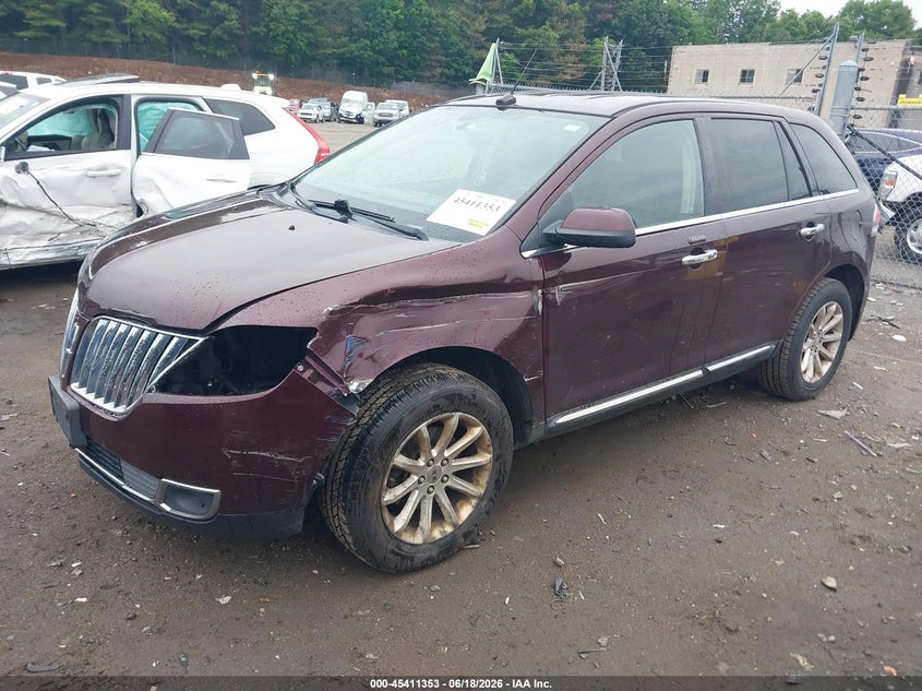 Vin: 2lmdj8jk2bbj23989, lot: 45909375, lincoln mkx 20112
