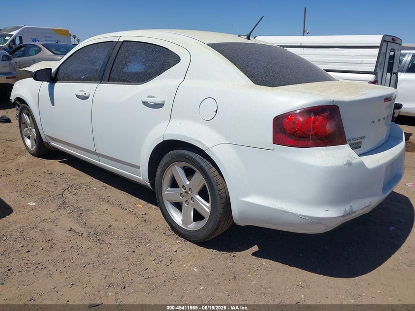 Vin: 1c3cdzabxdn725382, lot: 45909587, dodge avenger se 20133