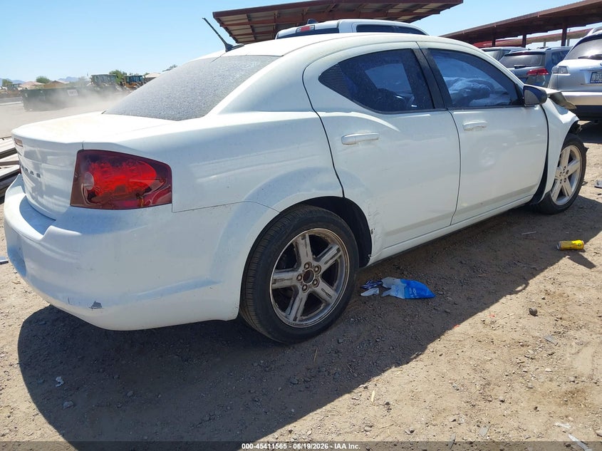 Vin: 1c3cdzabxdn725382, lot: 45909587, dodge avenger se 20134