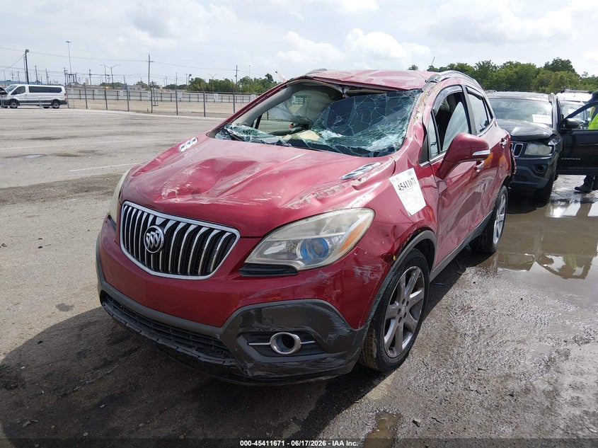 Vin: kl4cjcsb7eb776545, lot: 45909693, buick encore leather 20142