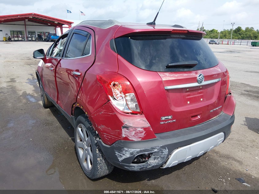 Vin: kl4cjcsb7eb776545, lot: 45909693, buick encore leather 20143