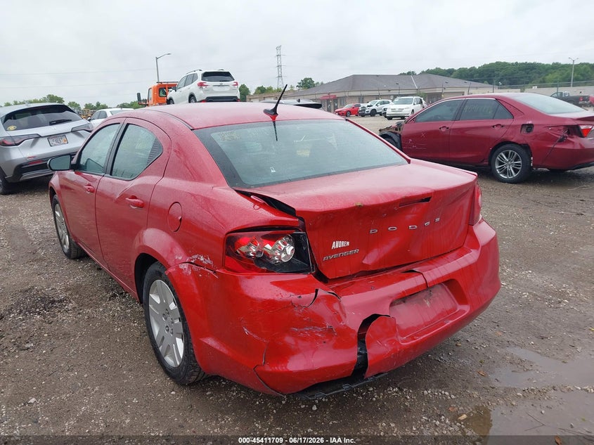 Vin: 1c3cdzab2dn530344, lot: 45909731, dodge avenger se 20133