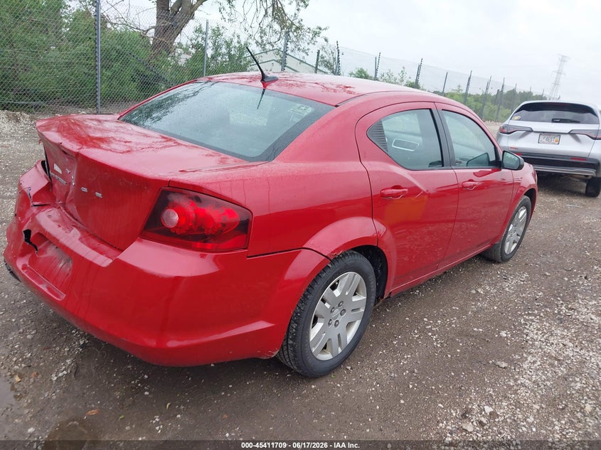Vin: 1c3cdzab2dn530344, lot: 45909731, dodge avenger se 20134