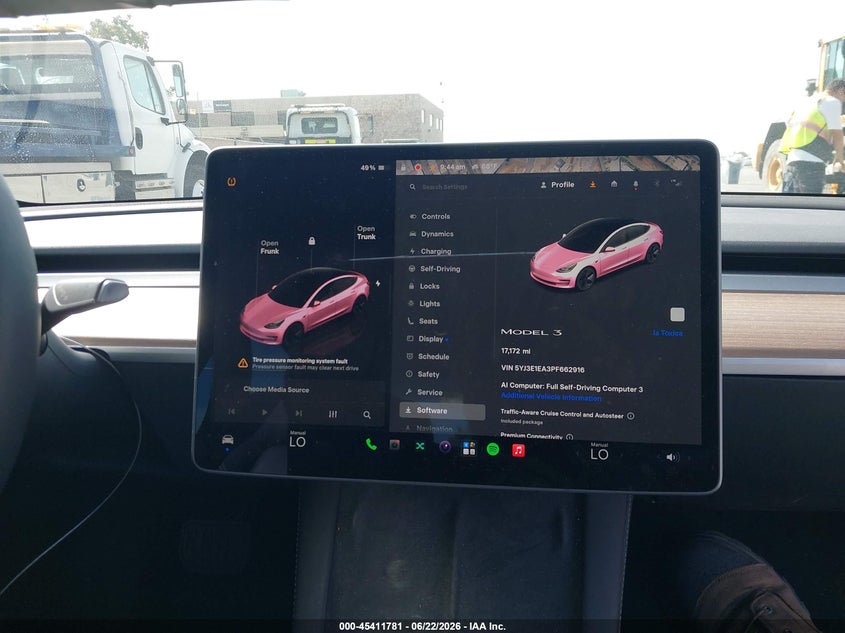 TESLA MODEL 3 2023 VIN 5YJ3E1EA3PF662916