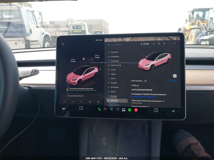 TESLA MODEL 3 2023 VIN 5YJ3E1EA3PF662916