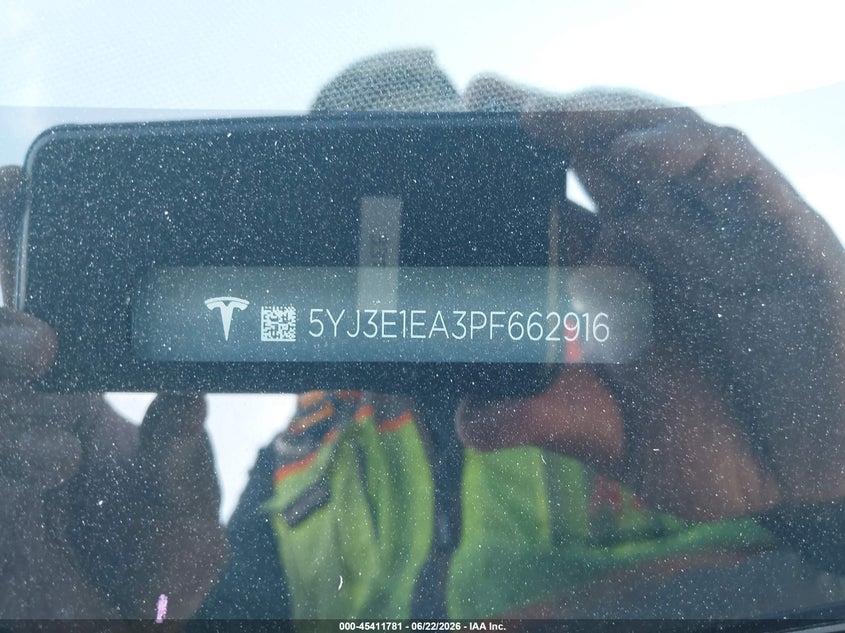 TESLA MODEL 3 2023 VIN 5YJ3E1EA3PF662916