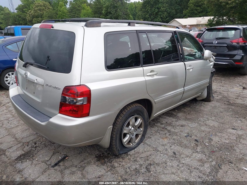 2004 TOYOTA HIGHLANDER SPORT UTILITY VEHICLE 3.3L V-6 DOHC, VVT, 230HP