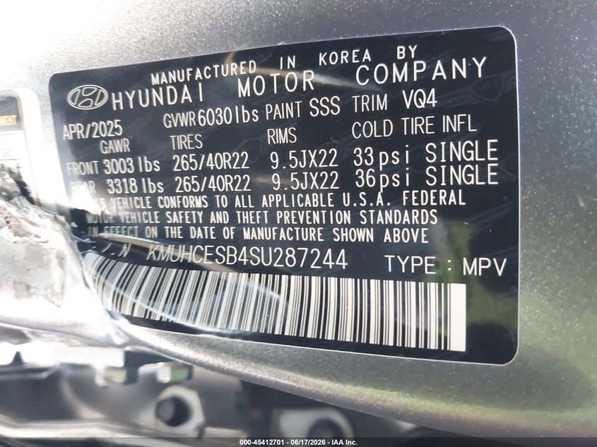 2025 Genesis Gv80 2.5T Prestige Awd VIN: KMUHCESB4SU287244 Lot: 45412701