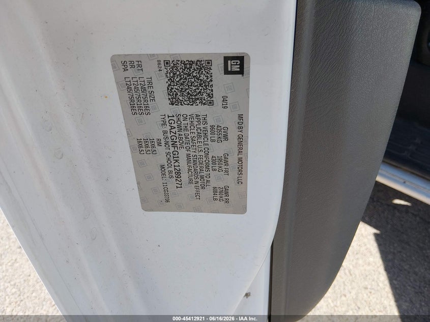 2019 CHEVROLET EXPRESS 3500 LS VAN 6.0L V-8 VVT, 341HP