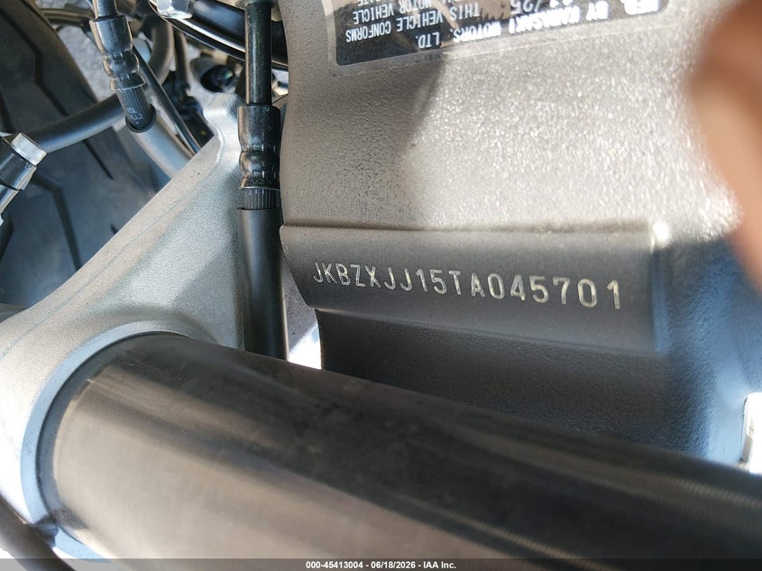 2026 Kawasaki Zx636 K VIN: JKBZXJJ15TA045701 Lot: 45413004