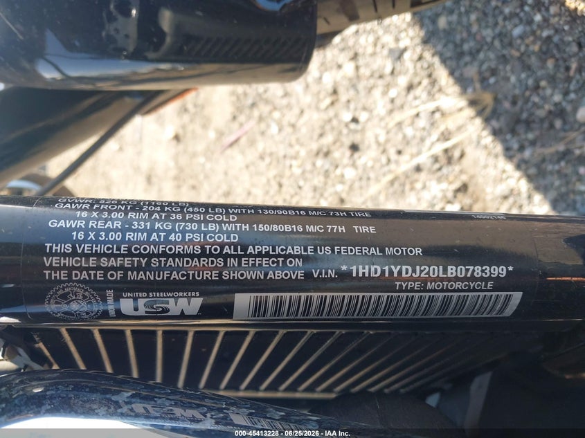 2020 Harley-Davidson Flsl VIN: 1HD1YDJ20LB078399 Lot: 45413228