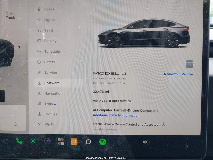 2025 Tesla Model 3 Long Range All-Wheel Drive VIN: 5YJ3E1EB8SF939528 Lot: 45413306