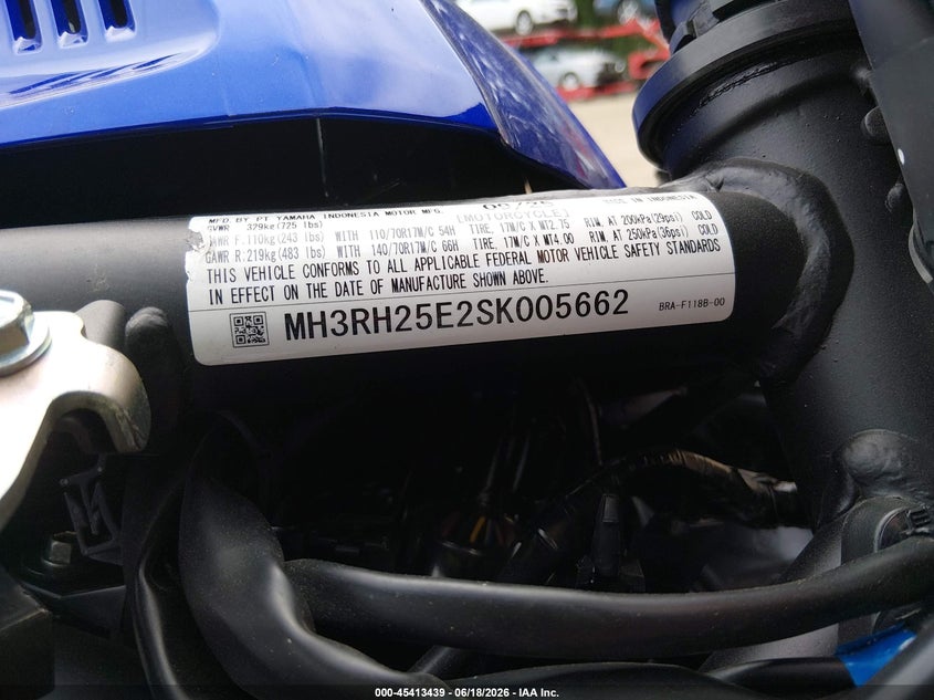 2025 Yamaha Yfz320 A VIN: MH3RH25E2SK005662 Lot: 45413439