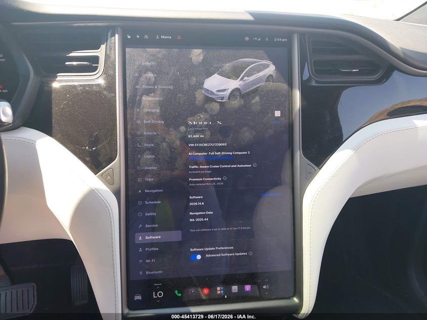 2020 Tesla Model X Long Range Dual Motor All-Wheel Drive/Long Range Plus Dual Motor All-Wheel Drive VIN: 5YJXCBE27LF239093 Lot: 45413729