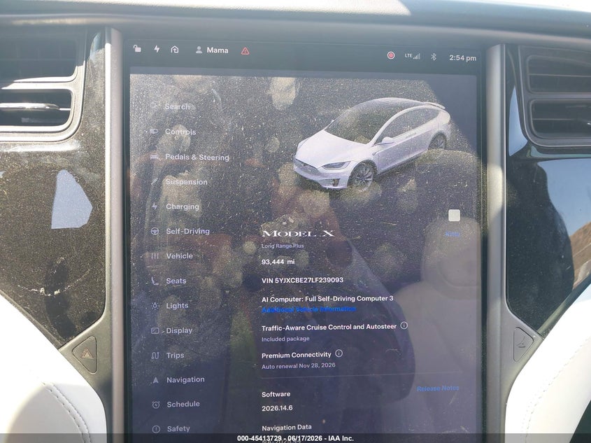 2020 Tesla Model X Long Range Dual Motor All-Wheel Drive/Long Range Plus Dual Motor All-Wheel Drive VIN: 5YJXCBE27LF239093 Lot: 45413729