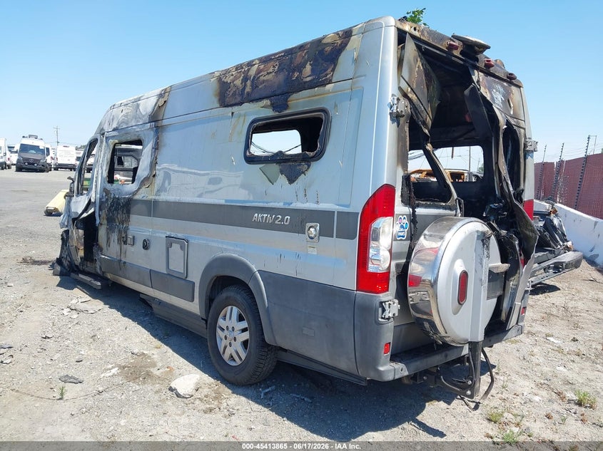 Vin: 3c6urvjg7he529956, lot: 45911887, ram promaster 3500 cargo van high roof 159 wb ext 20173