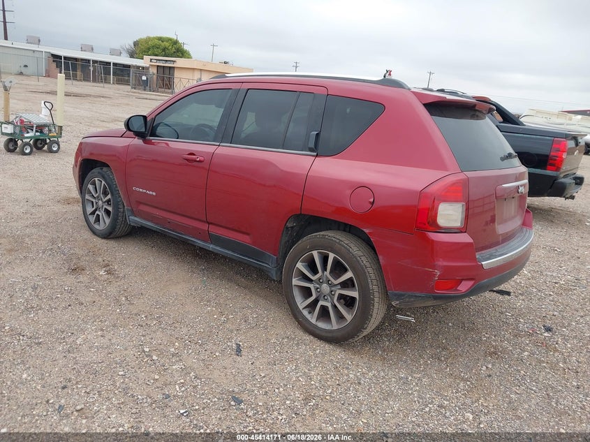 Vin: 1c4njccb7ed508161, lot: 45912193, jeep compass limited 20143