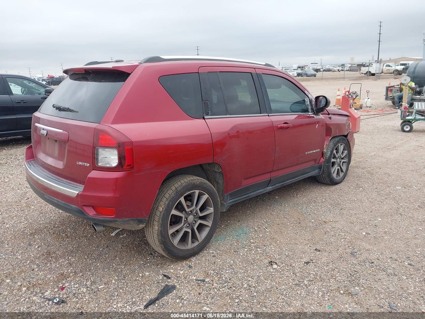 Vin: 1c4njccb7ed508161, lot: 45912193, jeep compass limited 20144