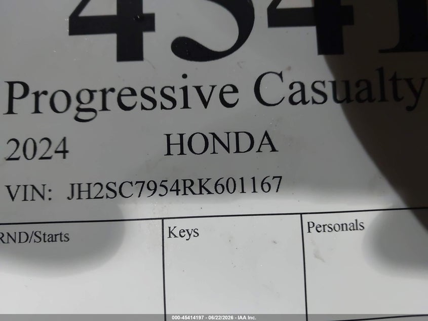 2024 Honda Gl1800 D VIN: JH2SC7954RK601167 Lot: 45414197