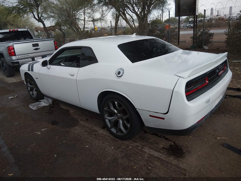 Vin: 2c3cdzbt5fh761578, lot: 45912355, dodge challenger r/t plus 20153