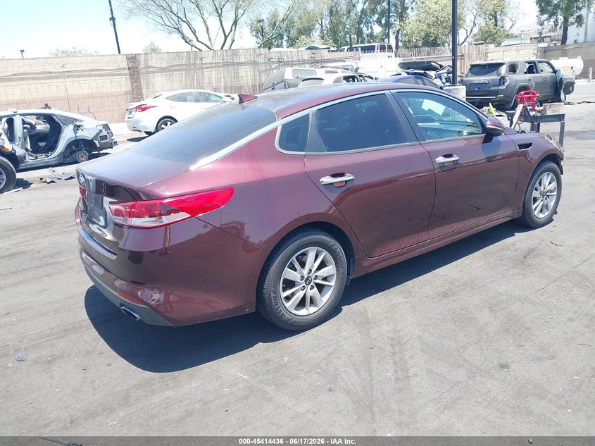 Vin: 5xxgt4l34gg109797, lot: 45912458, kia optima lx 20164