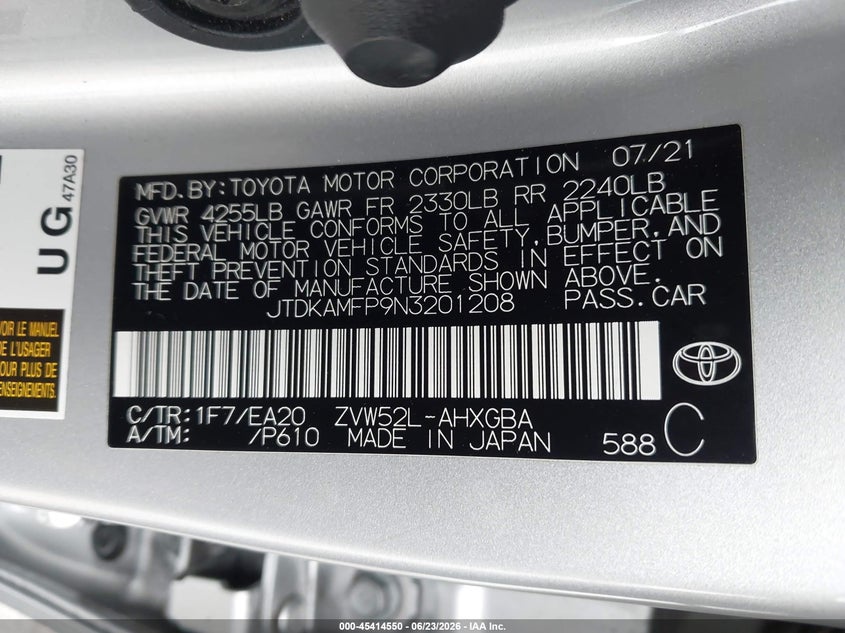 2022 TOYOTA PRIUS PRIME XLE — Photo 9