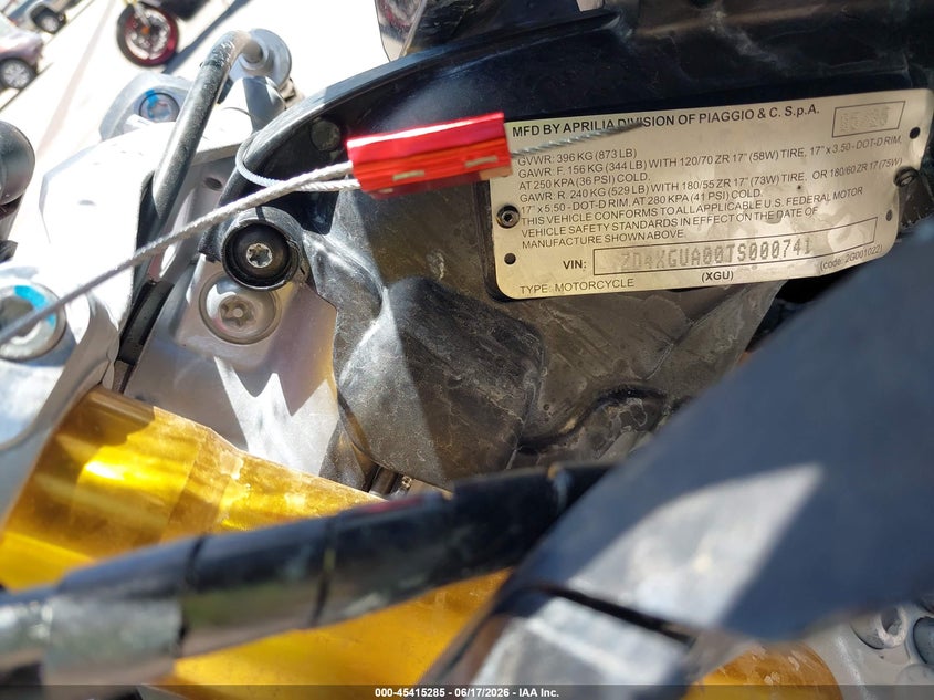 2026 Aprilia Rs 660 VIN: ZD4XGUA00TS000741 Lot: 45415285