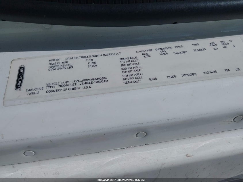 2021 FREIGHTLINER M2 106 auction photo 8