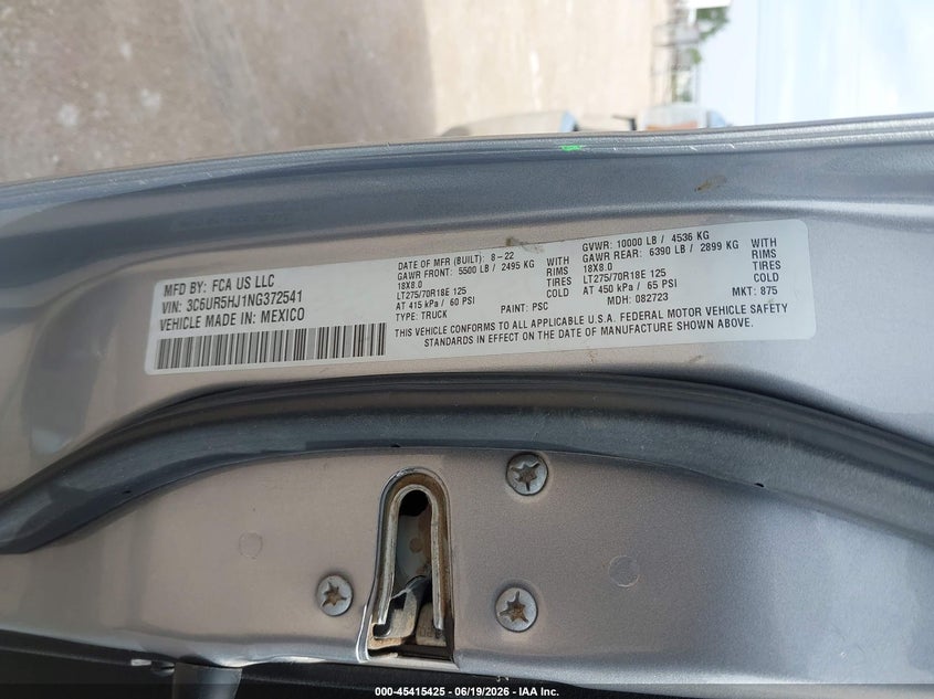 2022 RAM 2500 TRUCK 6.4L V-8 VVT, 410HP
