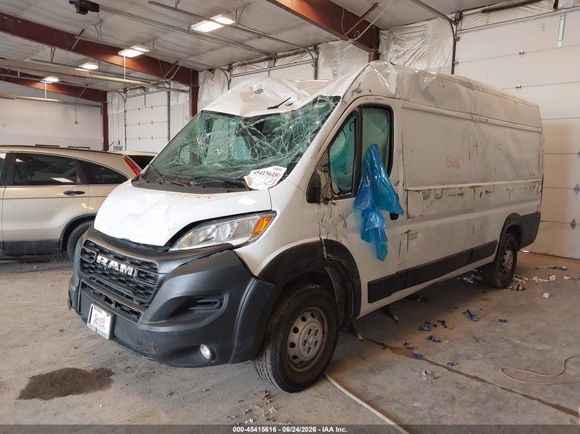Vin: 3c6mrvjg6pe515108, lot: 45913638, ram promaster 3500 cargo van high roof 159 wb ext 20232