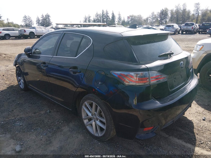 Vin: jthkd5bh8f2223797, lot: 45913720, lexus ct 200h 20153