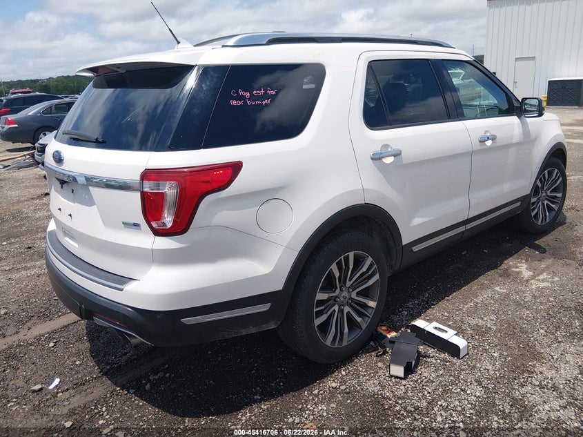 Vin: 1fm5k8ht7jgc48280, lot: 45914757, ford explorer platinum 20184
