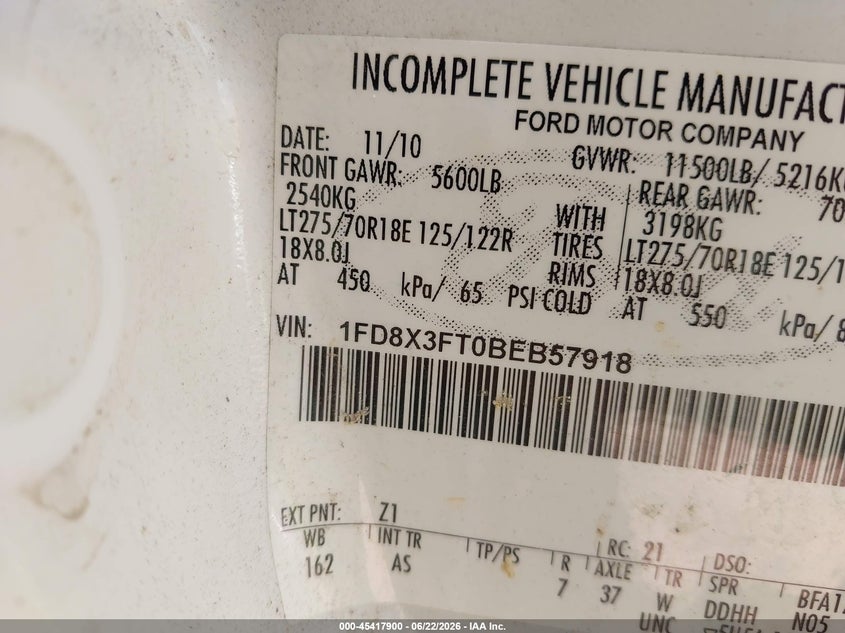 2011 FORD F350 TRUCK N/A