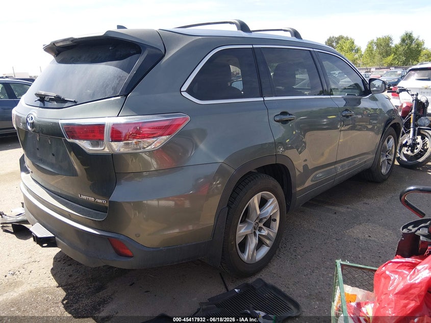 Vin: 5tddkrfh6gs330326, lot: 45915983, toyota highlander limited v6 20164