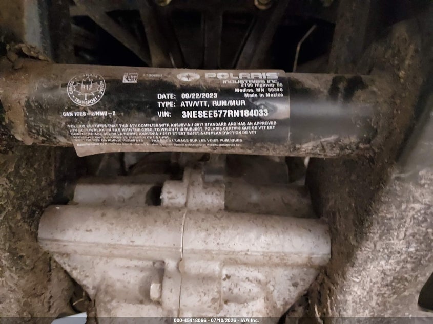 2024 Polaris Sportsman VIN: 3NESEE577RN184033 Lot: 45418066
