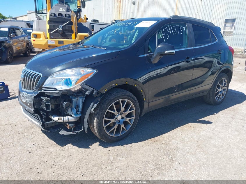 Vin: kl4cj2sm2gb739370, lot: 45916810, buick encore sport touring 20162